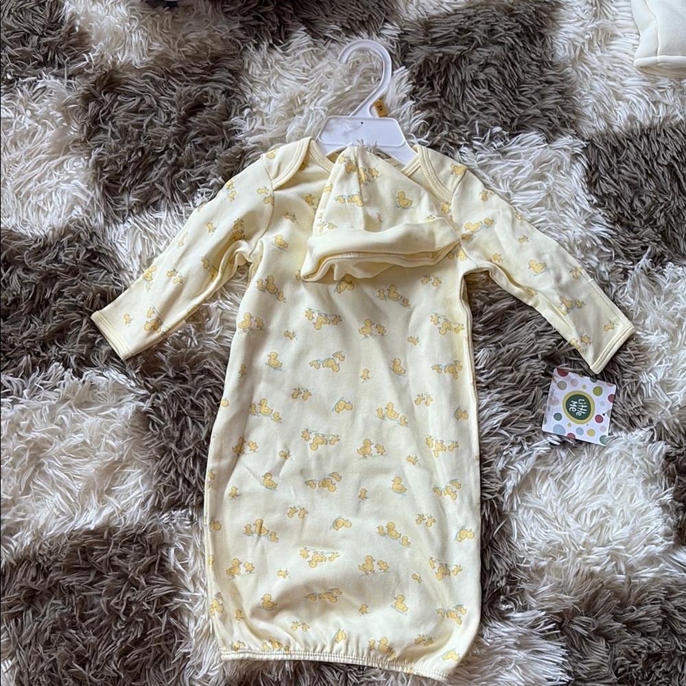 Little Me Yellow Duck Print Baby nightgown